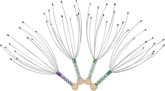 Healifty Scalp Massagers Head Scratcher Tool: 12Pcs Octopus Head Massage Scratcher Manual Hair Claw for Neck Shoulders Arms Legs Stress Relief Funny Stocking Stuffers Bulk Gifts for Men Women Adults