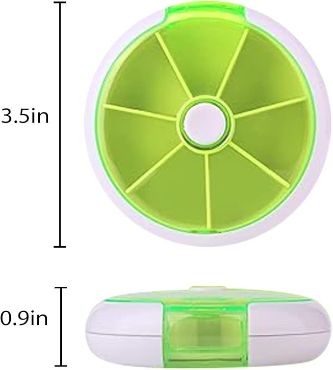 7 Grids Travel Pill Organizer Box 84-Pcs Medicine Name Labels Weekly 7-Day Pill Case Portable Medication Dispenser for Vitamins, Fish Oil & Supplements