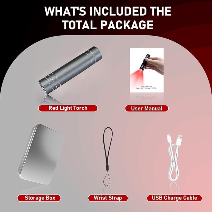 Infrared Red Light Therapy Device for Joint and Muscle, Portable Red Light Therapy Torch, Near Infrared Light for Body, Face, Neck, Back,Knee, 660nm 850nm LED Light Therapy Wand (Grey)