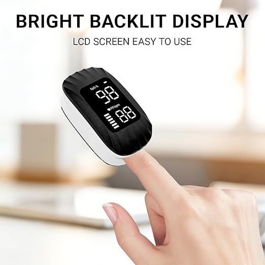 Pulse Oximeter Rechargeable with Magnetic Wireless Charging, Fingertip Pulse Oximeter SpO2 Oxygen Saturation Pulse Rate Monitor, Oximeter with Clear Backlit Display for Home Sports Travel Aviation Use