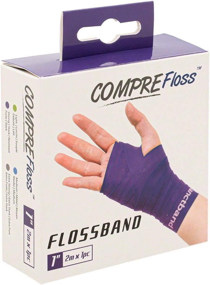 Product of Malaysia (Level 3 Heavy) Plum 1" X 2 m Sanctband Comprefloss FlossBand Recovery Band Flossing Sore Muscles Increasing Mobility