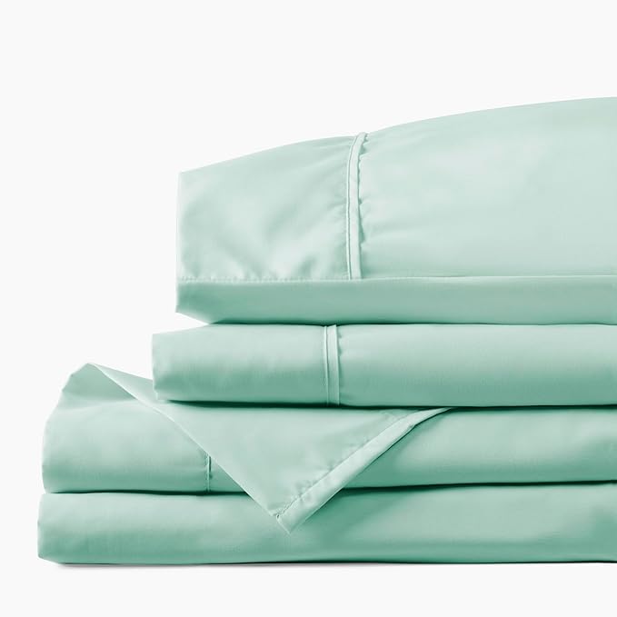 PeachSkinSheets Cooling Bed Sheets for Hot Sleepers - Ultra-Soft Breathable Luxury Microfiber Sheet Set, Moisture-Wicking, Deep Pocket, Oeko-TEX® (Full Size, Mint Julep)
