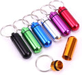 AKOAK 7 Pcs Colorful Round Aluminum Alloy Pill Bottle, Emergency Jar, Waterproof Outdoor Travel Portable Pill Bottle Key Chain