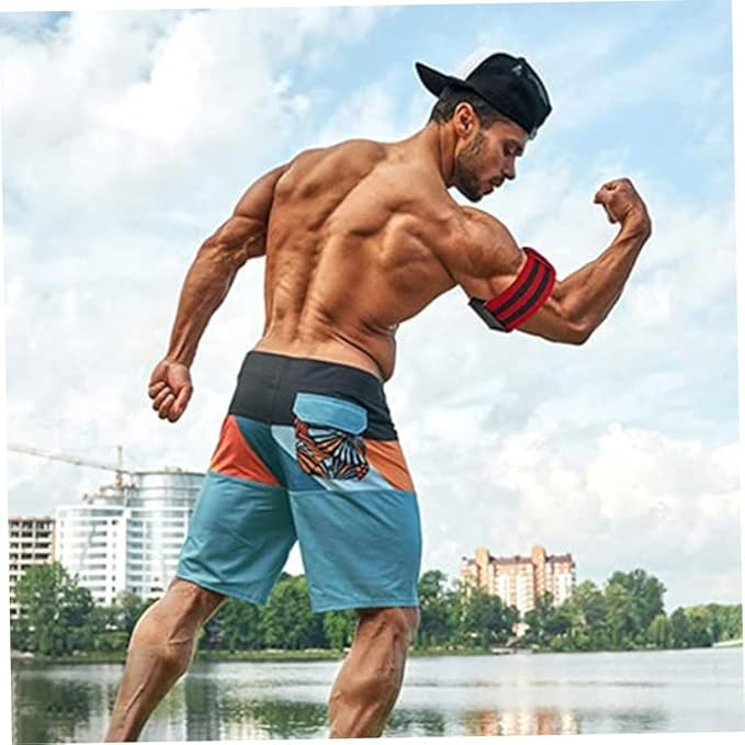 Blood Flow Restriction Bands Adjustable Occlusion Bands Portable Fabric Resistance Bands 4PCS Red Summer Sports Accessories