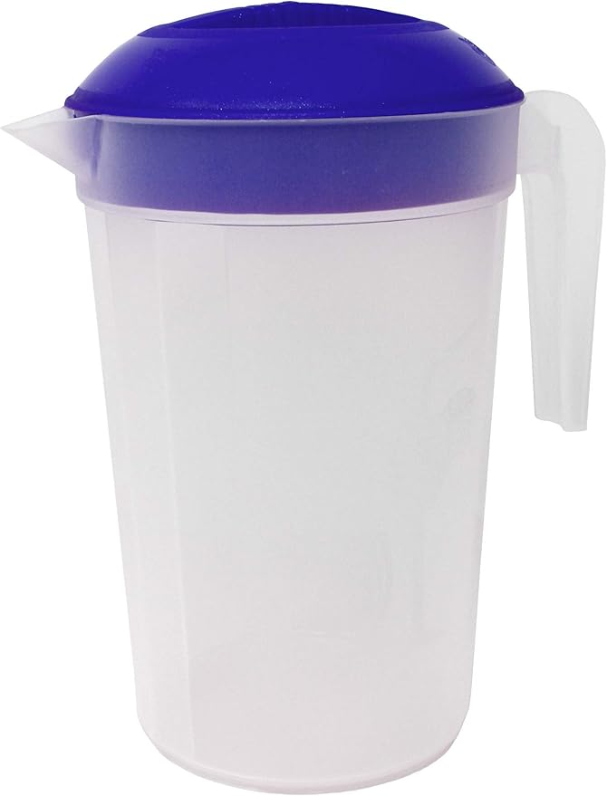 Tribello LARGE 1.3 Gallon Water Pitcher, Plastic Juice Pitcher With Lid - Dishwasher Safe, BPA Free, Colors May Vary (1.3 Gallon)
