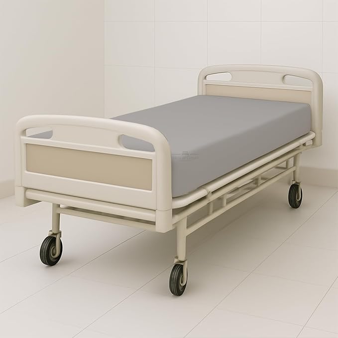 6 Pack Fitted Hospital Bed Sheets - Soft Microfiber Hospital Fitted Sheet - Hospital Bed Fitted Sheets (Light Grey, 36" x 84" x 12")