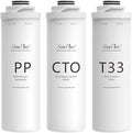 SimPure T1 Series 6-Month Replacement Filter Cartridge Pack Set for Model T1-100, T1-400UV (1*PP + 1*CTO + 1*T33)