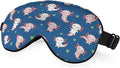 Axolotl Hawaii Sleep Eye Mask Cute Animal Heart Dot Pink Blue Silk Eye Mask Sleeping Soft Eye Shade Cover for Men Women Boy Girl Airplane Travel with Elastic Strap