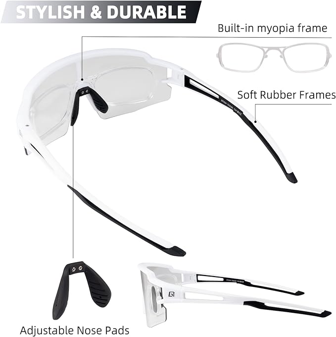 ROCKBROS Photochromic Sports Sunglasses for Men Women Cycling UV Protection
