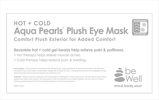 Cooling Eye Mask Reusable Gel Eye Mask for Puffy Eyes,Ice Eye Mask Cold Eye Mask Frozen with Plush Backing for Headache,Migrain,Stress Relief-Color Black