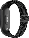 Adjustable Elastic Nylon Straps Compatible with Xiaomi Mi Band 6/Xiaomi Mi Band 5/Xiaomi Mi Band 4/Xiaomi Mi Band 3, Soft Breathable Sport Replacement Wristband for Women Men (Black)