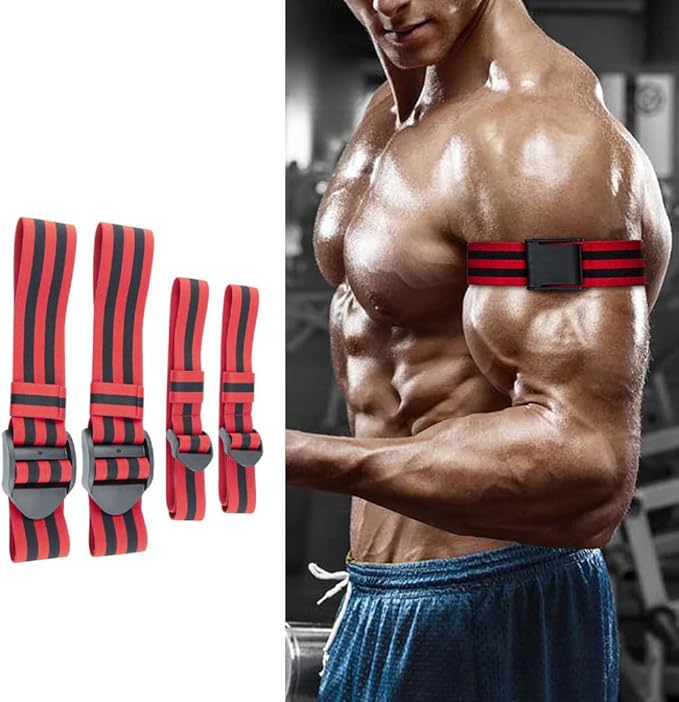 Blood Flow Restriction Bands Adjustable Occlusion Bands Portable Fabric Resistance Bands 4PCS Red Summer Sports Accessories