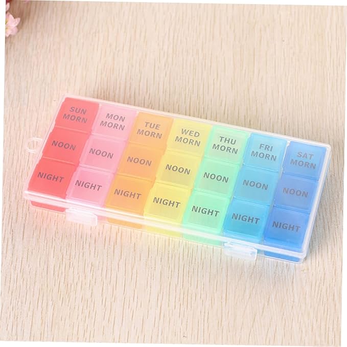 Mobestech 21 Grids Medicine Organizer Box Portable Pill Storage Case Organizer Case and