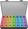 Fullicon Large Weekly Pill Organizer 4 Times a Day,7 Day Pill Box, Portable Medicine Organizer for Supplements Vitamin Pill Case Black