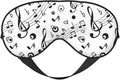 Black Music Notes Sleep Mask Eye Mask with Adjustable Strap Eye Sleep Shade Cover Blocks Light for Women Men Airplane Travel Nap