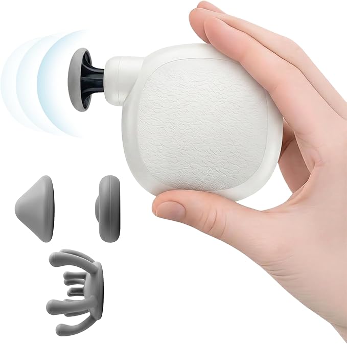 Mini Massage Gun Deep Tissue with 3 Heads, 80% Smaller Percussion Handheld Muscle Massager for Full Body Relief, 0.4lbs Portable Massage Gun with 4 Speeds for Travel, Home, Gifts for Women & Men