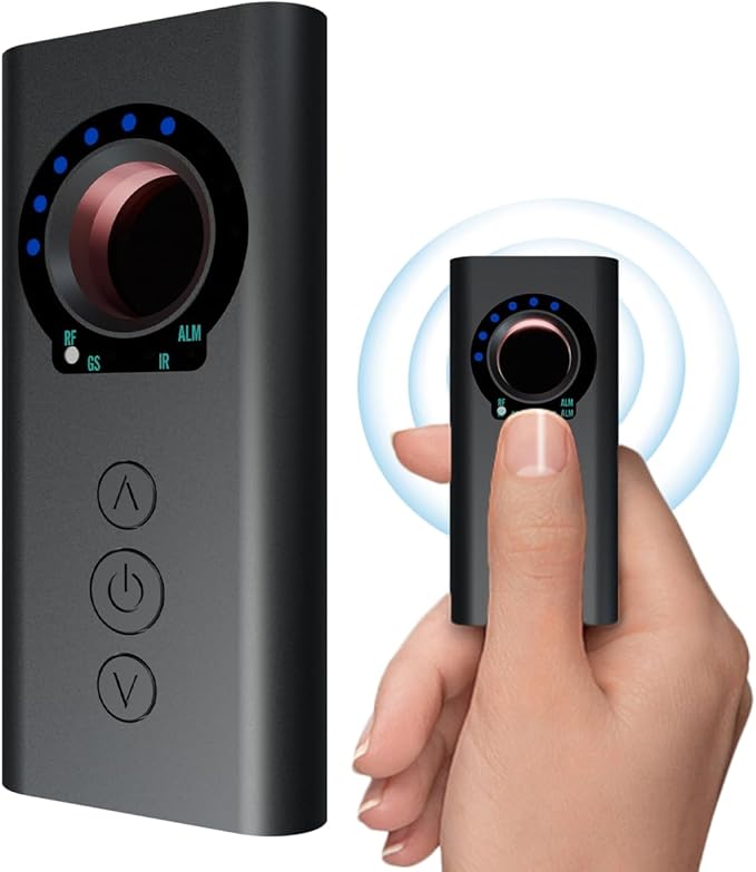 Phatom Upgraded AI Hidden Camera Detector, Anti-Spy Camera Finder RF Signal & WiFi Scanner Hidden Devices Detector for GPS Trackers, 4 Modes for Hotel, Bathroom, Office, Car Travel Security(Black)