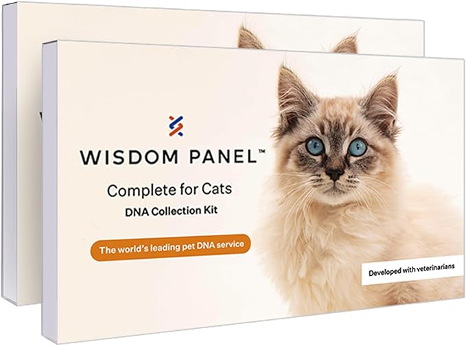 Wisdom Panel Complete: Comprehensive Cat DNA Test kit for 45 Health Genetic Health Conditions, 70+ Breeds and populations, 25+ Traits, Blood Type - Pack of 2