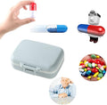 A-parts Pill Case Portable Waterproof Divided Vitamin Medicine Pill Box Tight Lock 6 Compartment for Daily Using, Color Blue