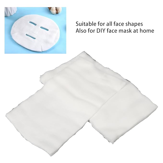Agatige 100pcs Gauze Facial Mask, Strong Water Absorption Facial Mask Sheet High Frequency Facial Treatments DIY Face Mask for Esthetician Spa Beauty Salons
