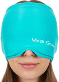 Medi Grade Migraine Relief Cap - Cooling Compression Headache Relief Cap with Full Coverage - Soft Flexible Fabric Gel Migraine Cap that Blocks Light, Reusable Migraine Mask for Cold Therapy