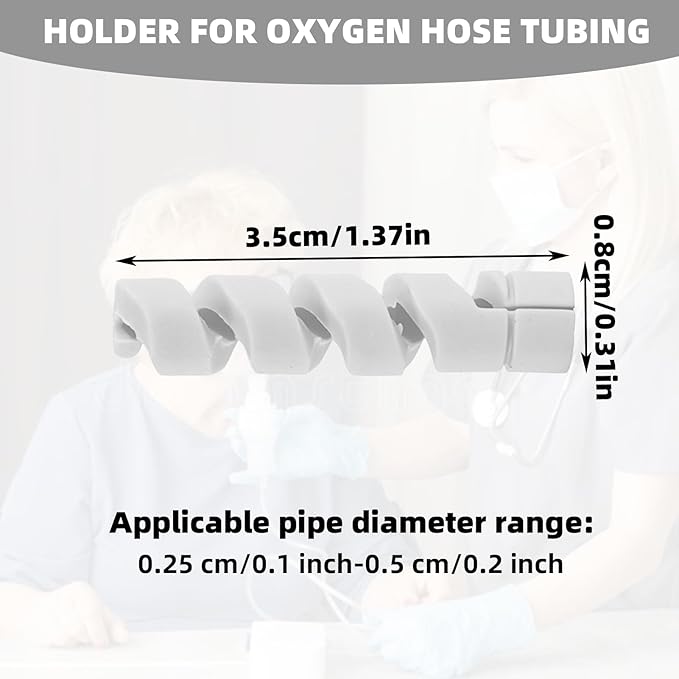10 Pack Oxygen Tube Support Crimp Straightener for Portable Oxygen Concentrator, Oxygen Tubing Support for Oxygen Tank Oxygen Hose Nasal Cannula Oxygen Accessories (Gray)