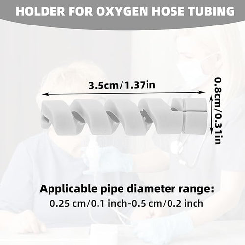 10 Pack Oxygen Tube Support Crimp Straightener for Portable Oxygen Concentrator, Oxygen Tubing Support for Oxygen Tank Oxygen Hose Nasal Cannula Oxygen Accessories (Gray)