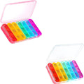 ASprink Pink and White Pill Organizer 3 Times a Day - Weekly Pill Box 3 Times a Day - Daily Pill Box 7 Day Medicine Organizer, Large Pill Case Pill Box 3 Times a Day, Travel Pill Organizer,