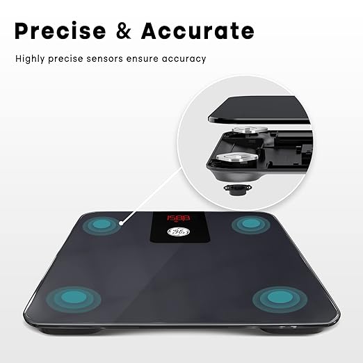 GE Digital Bathroom Scale for Weight, Smart Bluetooth Body Weight and BMI, Electronic Black Weighing Scale for Bath Home, Accurate 400lb Capacity (Pack of 2)