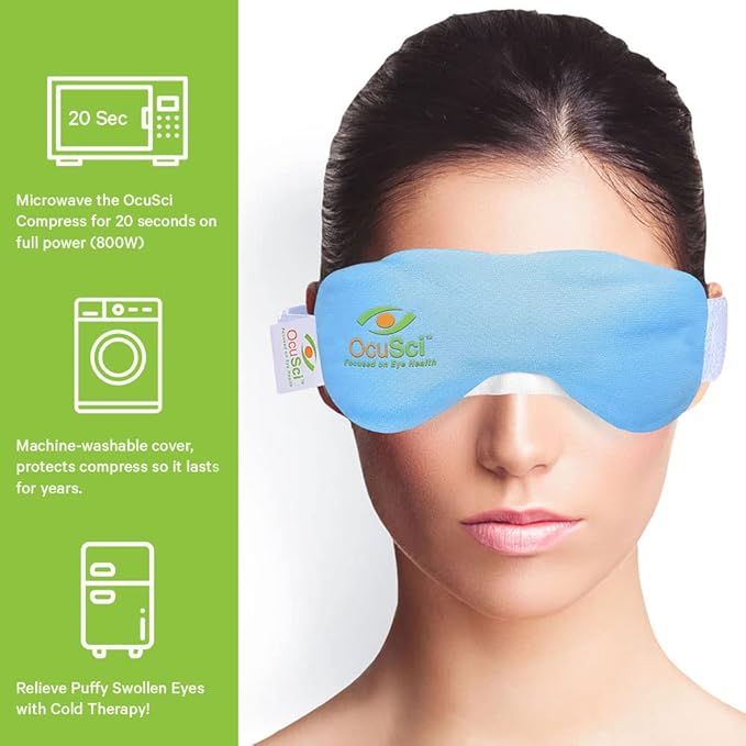 HydroHeat Dry Eye Compress Machine Washable Cover, Save 40%, Microwave for Moist Heat Therapy or Freeze for Cold Therapy to Treat Eye Syndrome