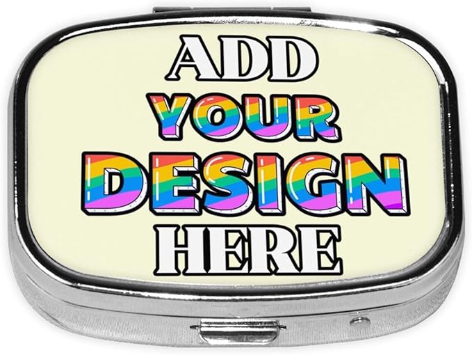 Custom Travel Pill Box, Medicine Pill Organizer Case Container Travel Pill Holder Vitamin for Boxes Med Wallet Portable Mini Pastillero Square, Light Yellow, Personalized Gifts