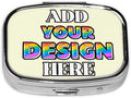Custom Travel Pill Box, Medicine Pill Organizer Case Container Travel Pill Holder Vitamin for Boxes Med Wallet Portable Mini Pastillero Square, Light Yellow, Personalized Gifts