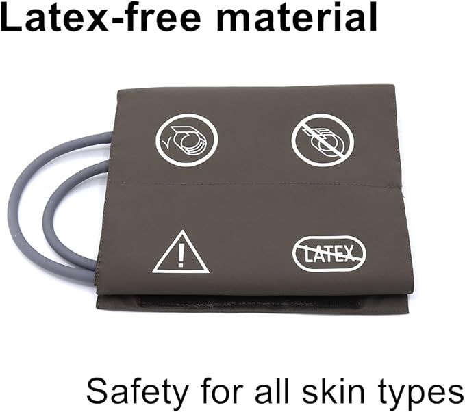 Blood Pressure Cuff with Dual Tubes for Thigh 42-54 cm, Reusable PU Brown Replacement Blood Pressure Cuff, No BP Connector