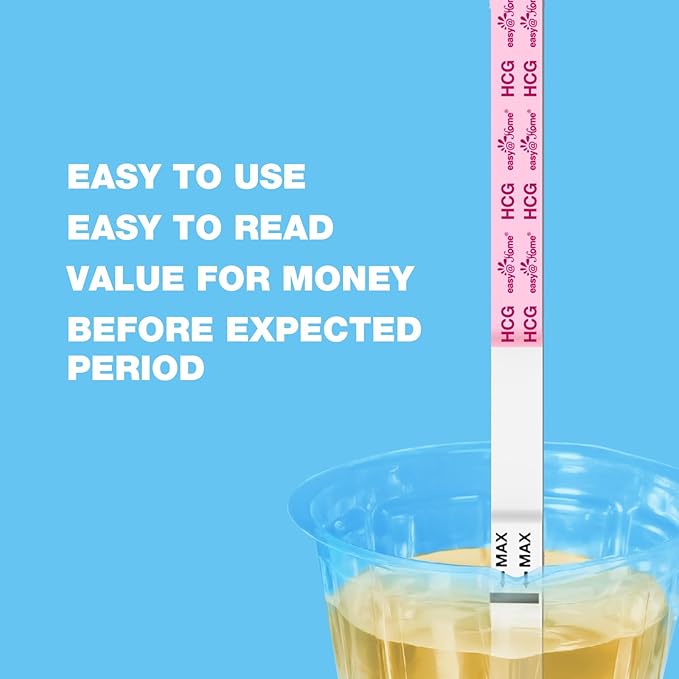 Easy@Home Ovulation & Pregnancy Test Strips Kit: 25 Ovulation Tests 10 Pregnancy Tests & 35 Large Urine Cups - Powered by Premom Ovulation APP | 25LH + 10HCG + 35 Urine Cups