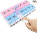 MOLN HYMY Weekly Pill Boxes and Organizer 2 Times a Day, 7 Day AM PM Pill Case Two Week, 14 Large Compartments Pill Dispenser to Hold Medication, Vitamins (Pink+Blue)