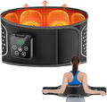 Cordless Hating Pad with Massager, Heating Pad for Back Pain Relief, Vibration Massage Heated Waist Belt Support, Portable Low Back Massager with 5 Heating Levels, Gifts for Women Men (Black-air)