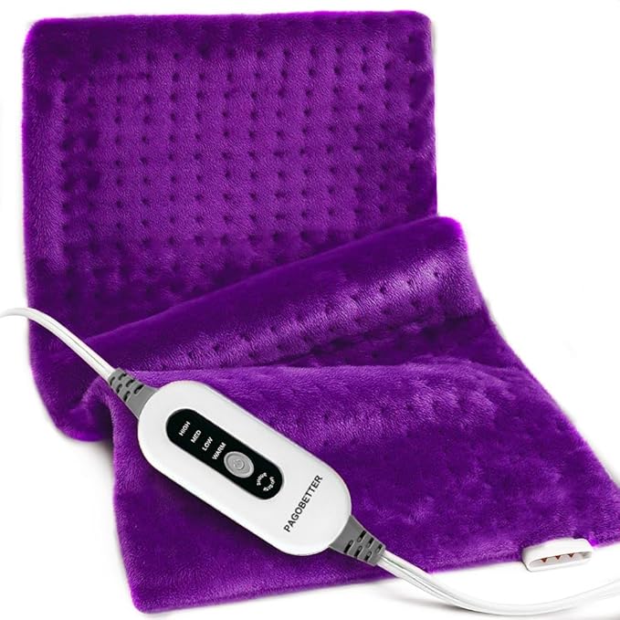 Heating Pad,Electric Heating Pads for Back,Neck,Abdomen,Moist Heating Pad for Shoulder,Knee,Arms,Legs,Dry/Moist Heat & Auto Shut Off,Birthday Gifts for Men and Women, 24x12 Inch(Purple)
