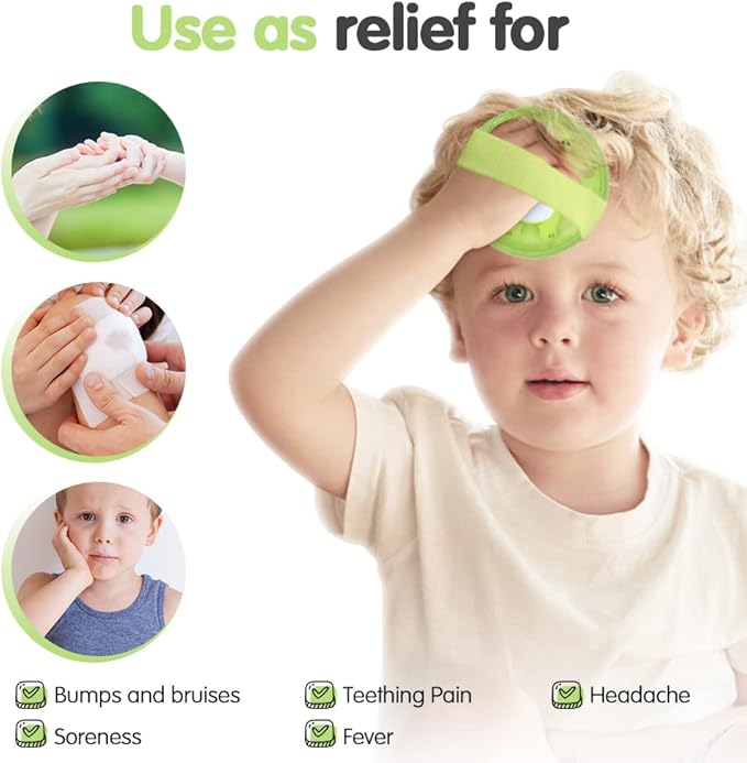 Hilph Kids Ice Packs for Boo Boos, Reusable 3 Pack Gel Ice Packs with Soft Backing for Toddlers & Children Injuries, Soft Small Hot & Cold Pack for Bumps, Bruises, Fever, Get Well Gifts