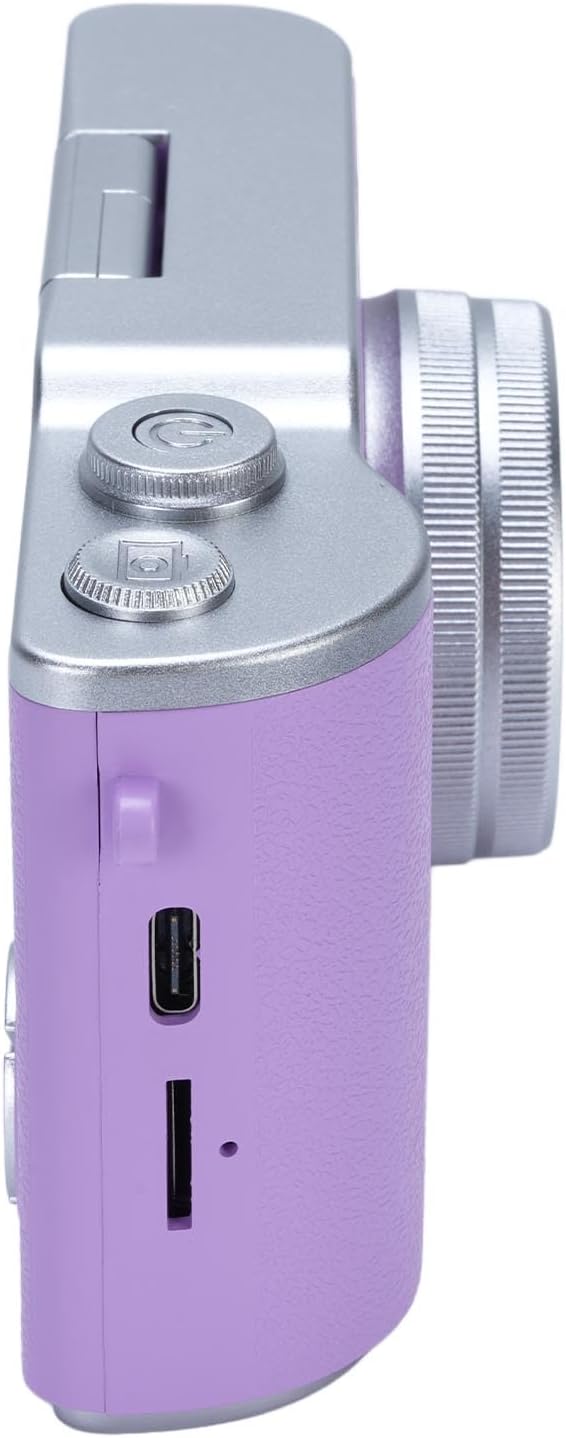 48MP Digital Camera, 1080P Video Camera, 8X Zoom, 2.4 Inch HD Flip Screen, LED Fill Light, Long Battery Life, with Multiple Functions for Entertaining Photography (Purple)