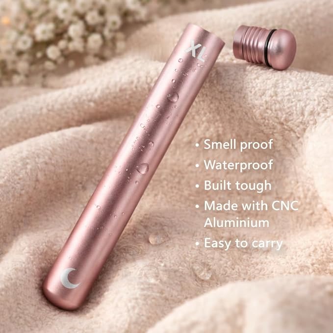 Brando Moon Large Metal Pill Tube Container – Durable Compact Pocket Pill Case 5” – Water-Resistant, Travel-Ready Design for Medications, Vitamins & Small Items – Lightweight Fits in Pocket