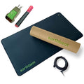 earthbeat Classic Grounding Mat. Grounding Tester Kit Included. Natural Therapy for Sleep Quality, Anti-Inflammation and Wellness. Conductive Vegan Leather. 13"×24"