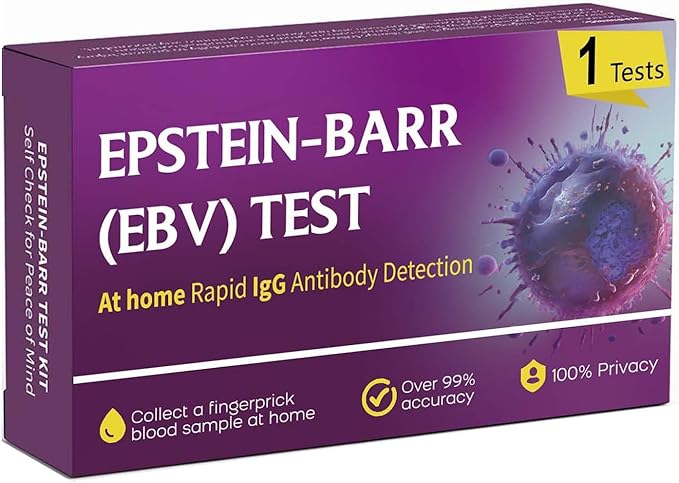 Epstein Barr (EBV) at-Home Test Kit | Detects IgG Response to VCA & EBNA | 15-Minute Rapid Result | Easy Fingerstick Sample