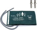 Replacement Cuff with Dual Tubes + BP12 Connectors for Large Adult 33-47 cm, Nylon Reusable Blood Pressure Adult BP Cuff for Large Arm
