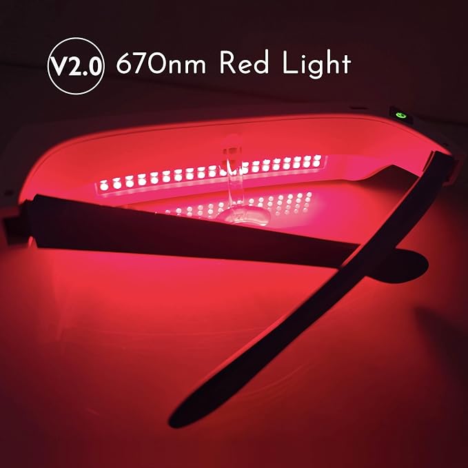 Red Light Therapy Glasses 670nm – UV-Free Wearable Light for Eye Comfort, Visual Wellness & Relaxation – Rechargeable, Adjustable Timers, Gentle Non-Invasive Red LED Glasses