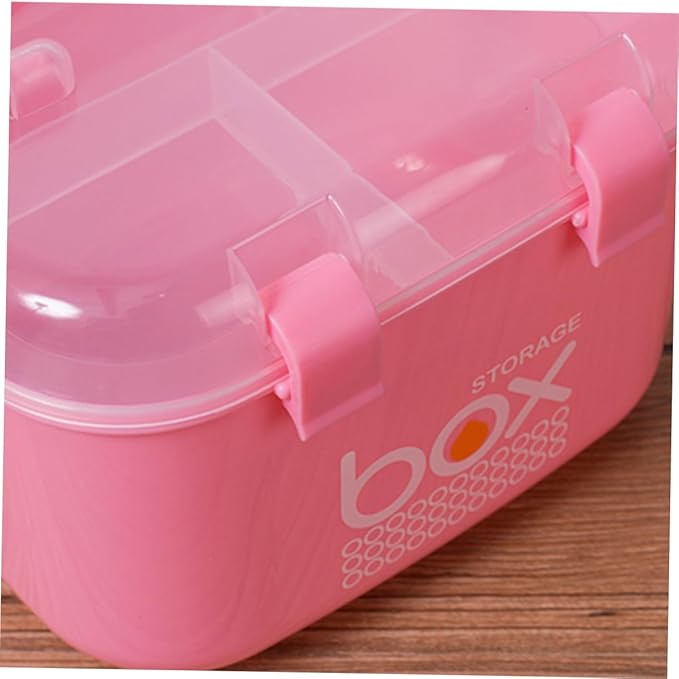 Portable Multi-Functional Medicine Storage Box for Home Office and Travel Lightweight Design for Easy Organization of Pills and Bottles Color