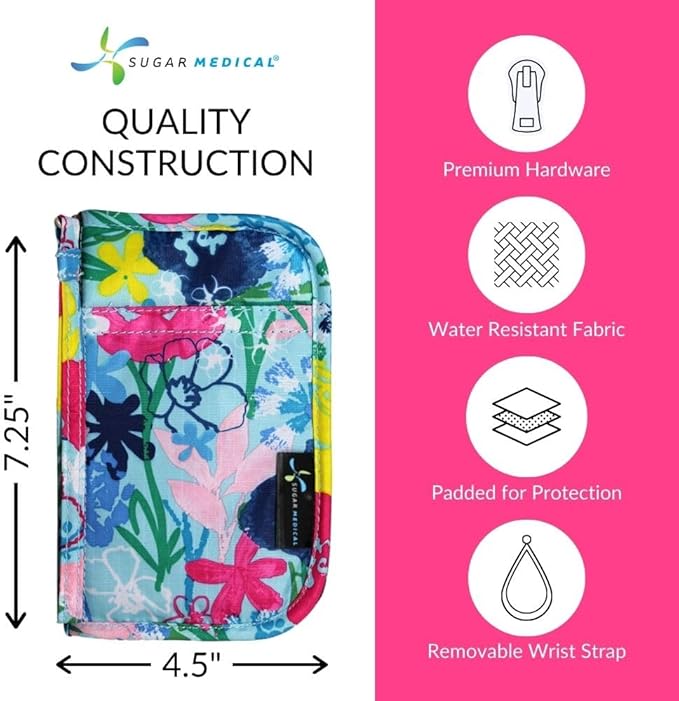 Sugar Medical Diabetes Supply Case | Medical Supplies Travel Bag | Glucose Meter Organizer | Diabetic Care Products | Glucometer Kit (Izzy-1)