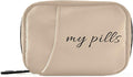 Naanle Text My Pills Pill Box 7 Day Case Bag Travel Organizer with Zipper Portable Weekly Compact Size for Vitamin Supplement Holder A Cartoon Brown 4.6 x 3.14 x 1.88 Inch 0.12 kilograms