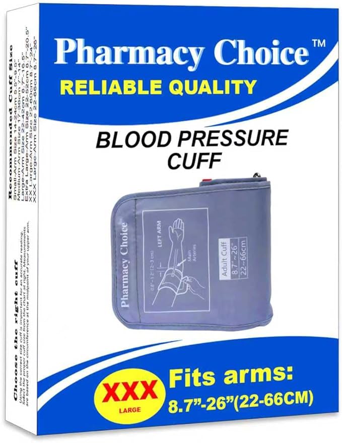 3XL Blood Pressure Cuff, Adult Cuff, Compatible with Most Monitors, ARM Blood Pressure Replacement Cuff with 8 Connectors(3XL)