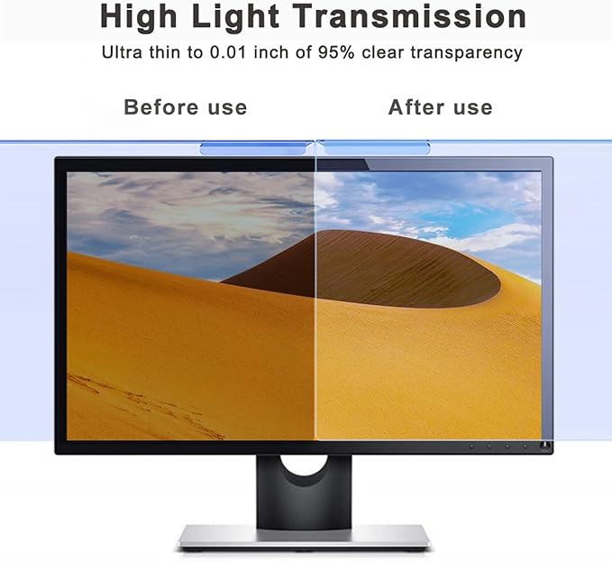 GUMIKE Anti Blue Light Screen Protector for 25 26 27 inch Universal Desktop Monitor Computer Blue Light Blocking Filter Panel for Eyes - Widescreen Monitor Frame Hanging Type (16:9/16:10)