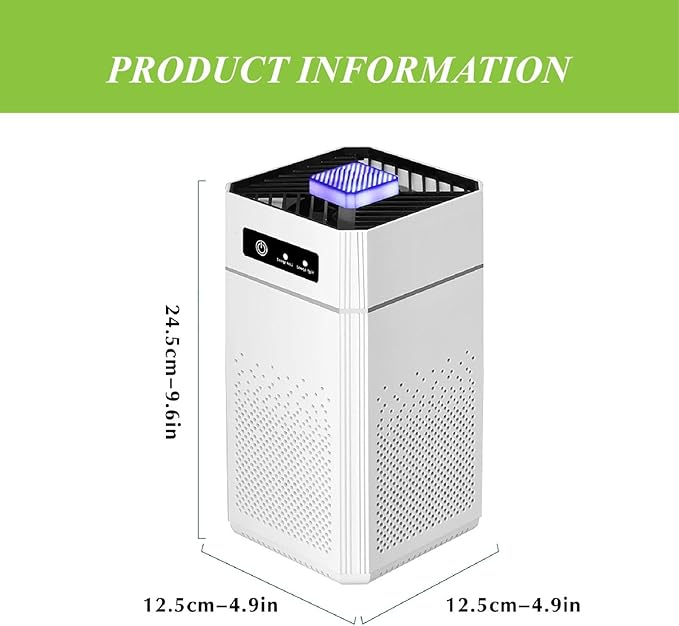 Air Purifier for Bedroom, Office & Home – Portable Air Cleaner with Multi-Layer Filter, Quiet Operation, USB Powered, Night Light, Compact Design